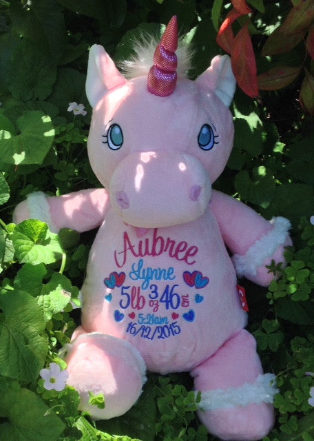 Personalised Pink Unicorn Cubbie - Mikki and Me Kids